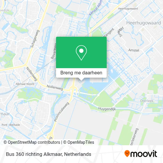 Bus 360 richting Alkmaar kaart