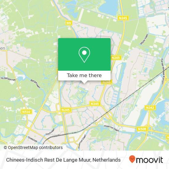 Chinees-Indisch Rest De Lange Muur kaart