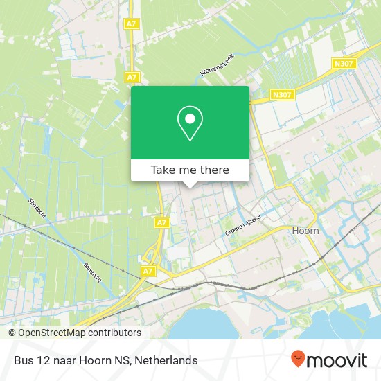 Bus 12 naar Hoorn NS kaart