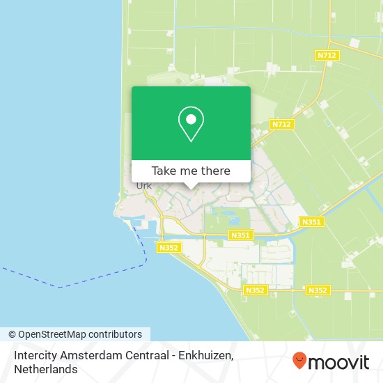 Intercity Amsterdam Centraal - Enkhuizen kaart