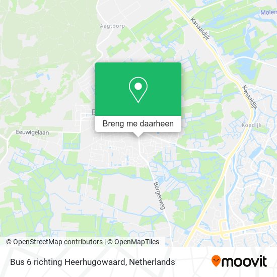 Bus 6 richting Heerhugowaard kaart