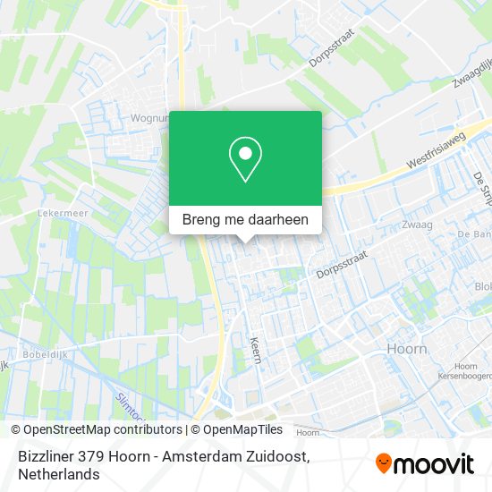 Bizzliner 379 Hoorn - Amsterdam Zuidoost kaart