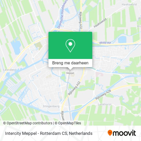 Intercity Meppel - Rotterdam CS kaart