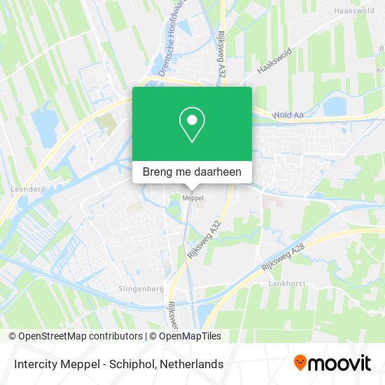 Intercity Meppel - Schiphol kaart