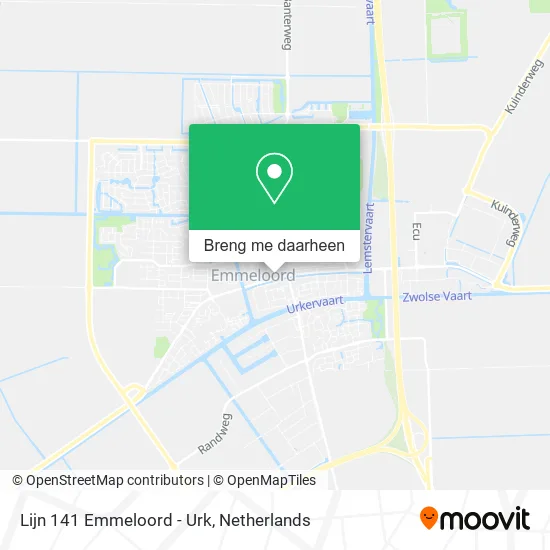 Lijn 141 Emmeloord - Urk kaart
