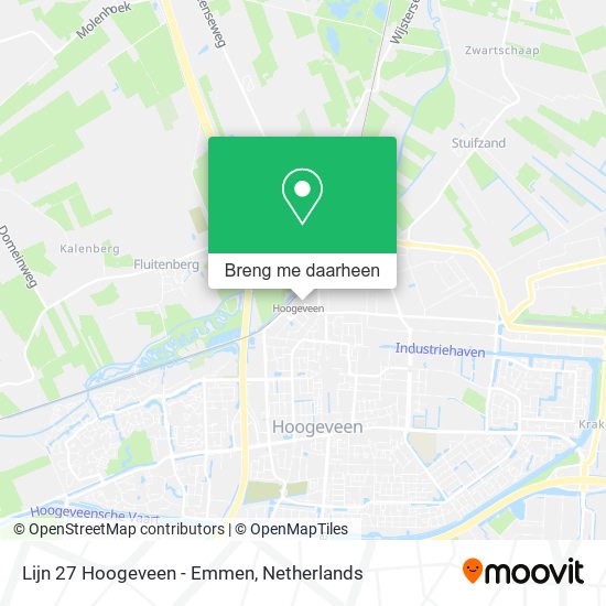 Lijn 27 Hoogeveen - Emmen kaart