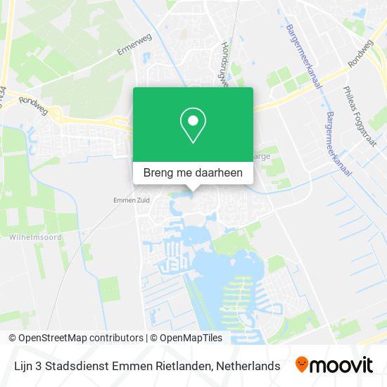 Lijn 3 Stadsdienst Emmen Rietlanden kaart