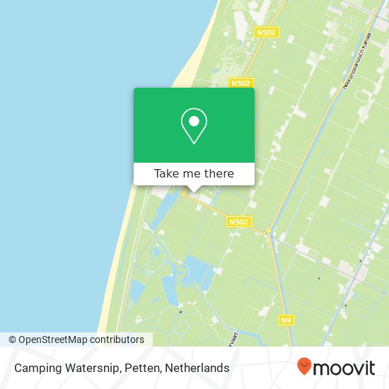 Camping Watersnip, Petten kaart