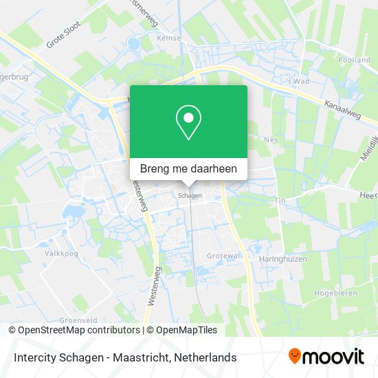 Intercity Schagen - Maastricht kaart