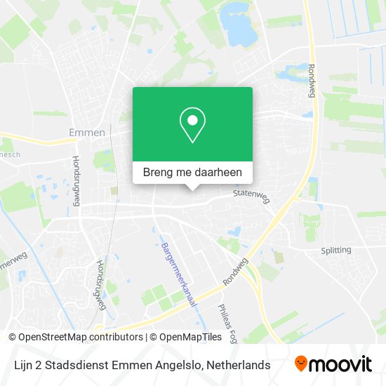 Lijn 2 Stadsdienst Emmen Angelslo kaart