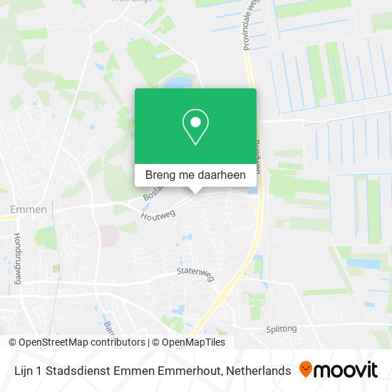 Lijn 1 Stadsdienst Emmen Emmerhout kaart