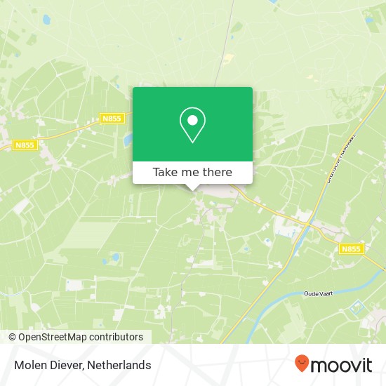 Molen Diever kaart