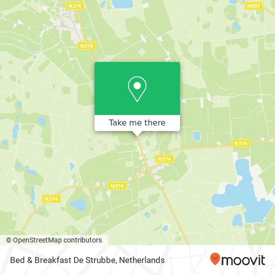 Bed & Breakfast De Strubbe kaart