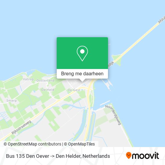 Bus 135 Den Oever -> Den Helder kaart