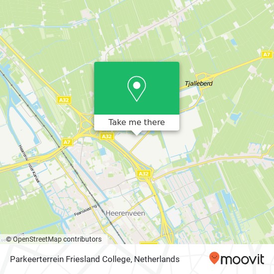 Parkeerterrein Friesland College kaart