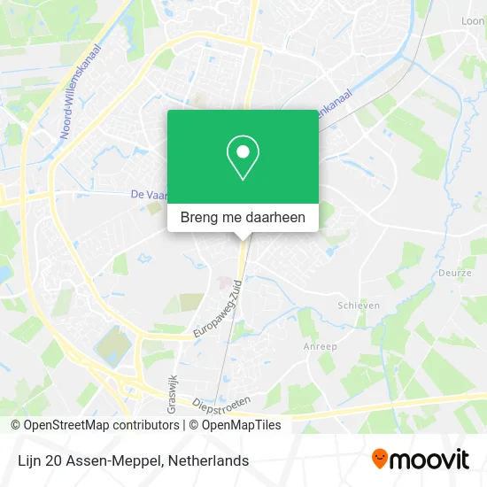 Lijn 20 Assen-Meppel kaart