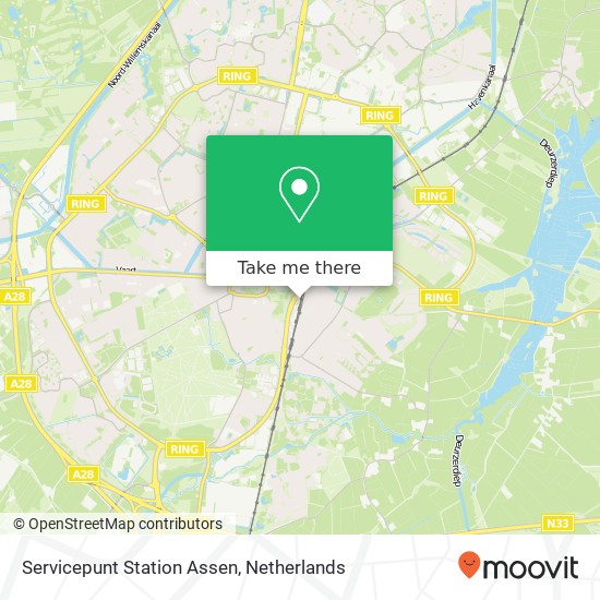 Servicepunt Station Assen kaart