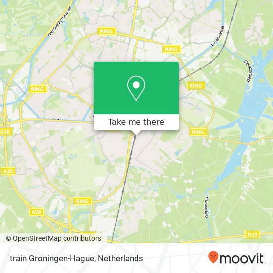 train Groningen-Hague kaart