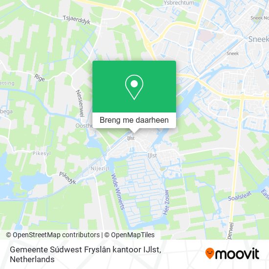 Gemeente Súdwest Fryslân kantoor IJlst kaart