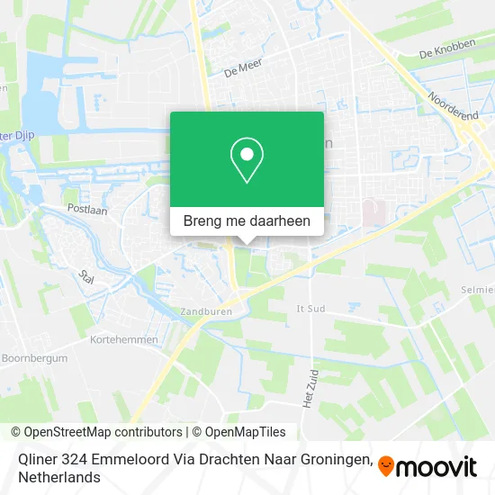Qliner 324 Emmeloord Via Drachten Naar Groningen kaart