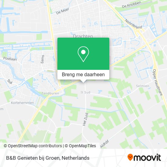 B&B Genieten bij Groen kaart