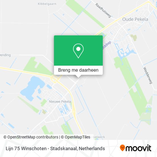 Lijn 75 Winschoten - Stadskanaal kaart