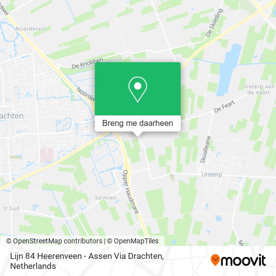 Lijn 84 Heerenveen - Assen Via Drachten kaart