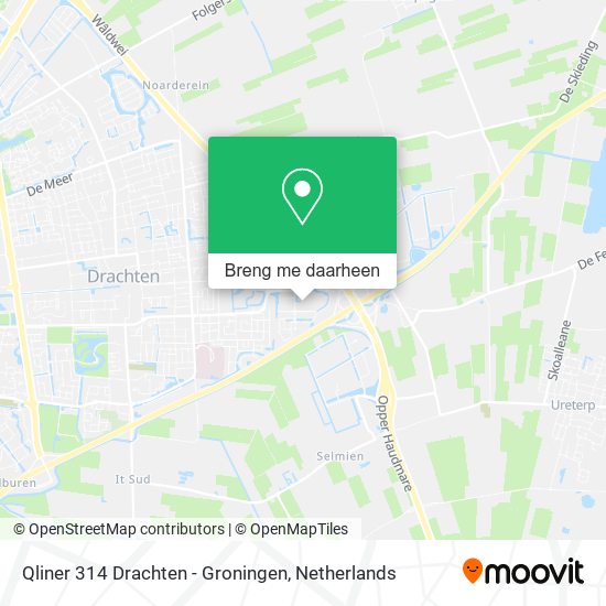 Qliner 314 Drachten - Groningen kaart