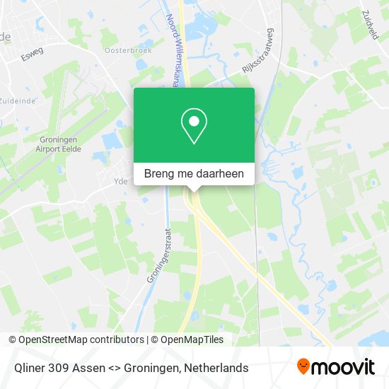 Qliner 309 Assen <> Groningen kaart