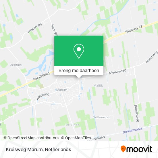 Kruisweg Marum kaart