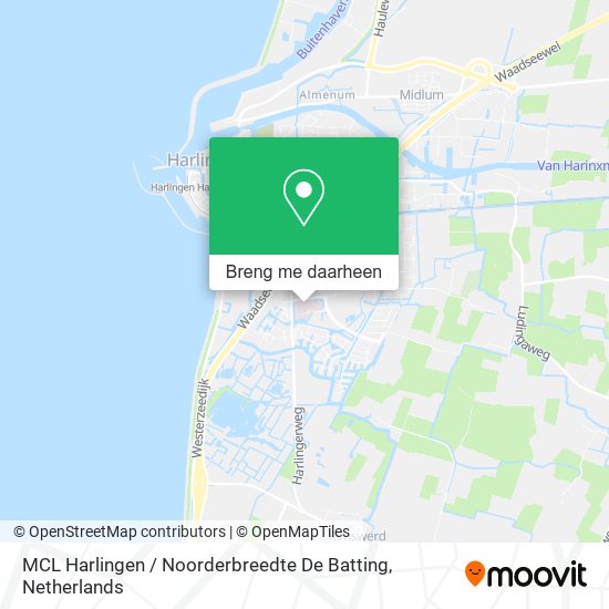MCL Harlingen / Noorderbreedte De Batting kaart