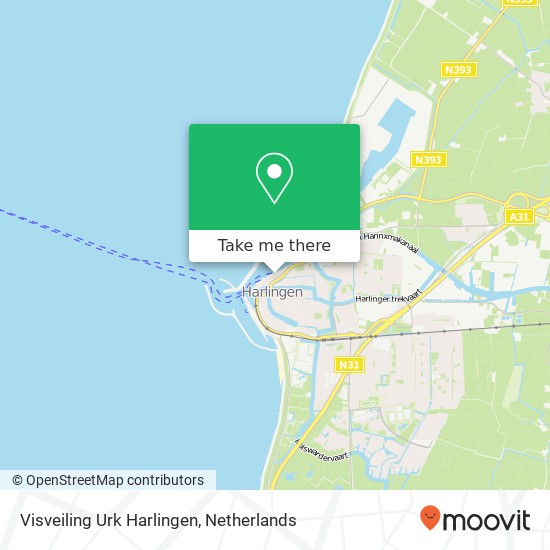 Visveiling Urk Harlingen kaart