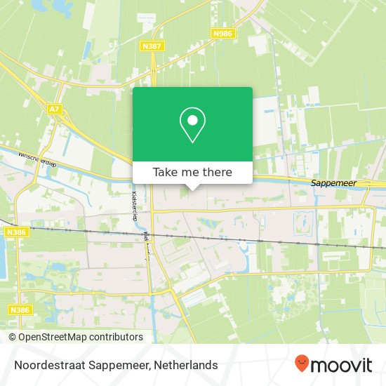 Noordestraat Sappemeer kaart
