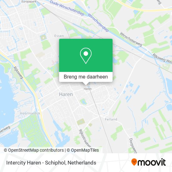 Intercity Haren - Schiphol kaart