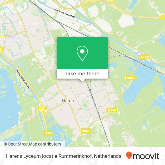 Harens Lyceum locatie Rummerinkhof kaart