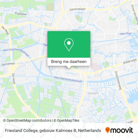 Friesland College, gebouw Kalmoes B kaart