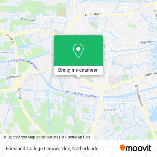 Friesland College Leeuwarden kaart