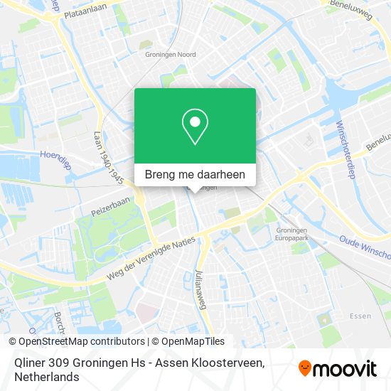 Qliner 309 Groningen Hs - Assen Kloosterveen kaart