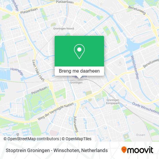 Stoptrein Groningen - Winschoten kaart
