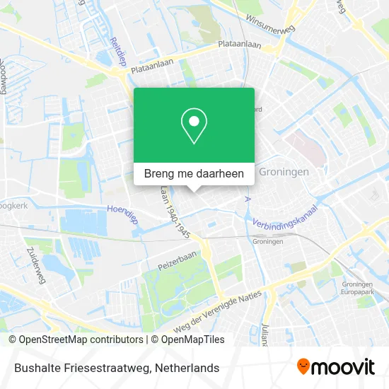 Bushalte Friesestraatweg kaart