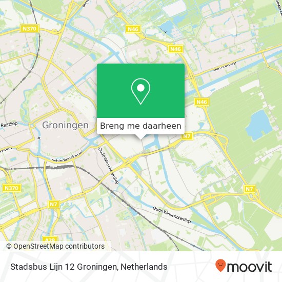 Stadsbus Lijn 12 Groningen kaart