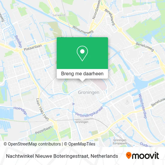 Nachtwinkel Nieuwe Boteringestraat kaart