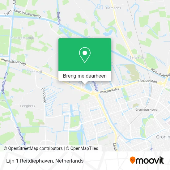 Lijn 1 Reitdiephaven kaart