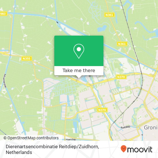 Dierenartsencombinatie Reitdiep / Zuidhorn kaart