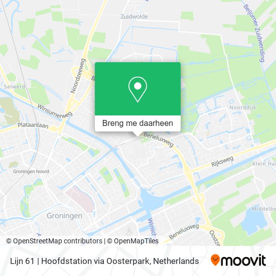 Lijn 61 | Hoofdstation via Oosterpark kaart