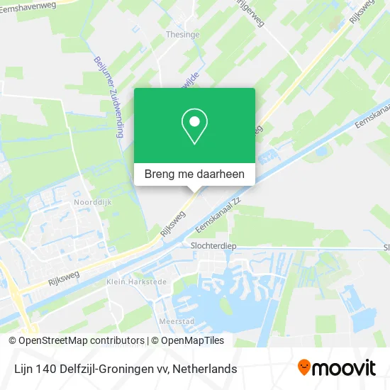 Lijn 140 Delfzijl-Groningen vv kaart