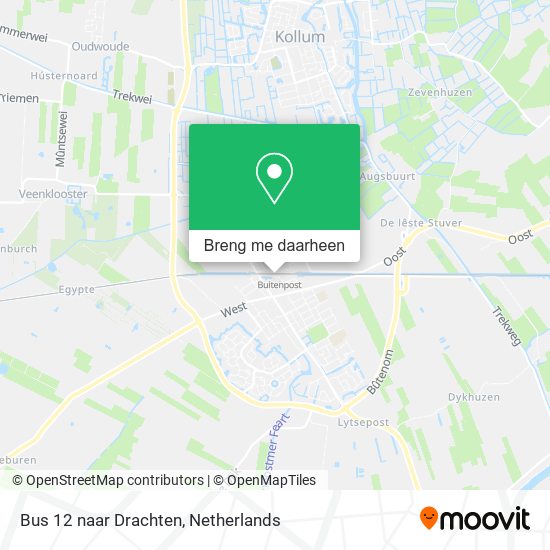 Bus 12 naar Drachten kaart