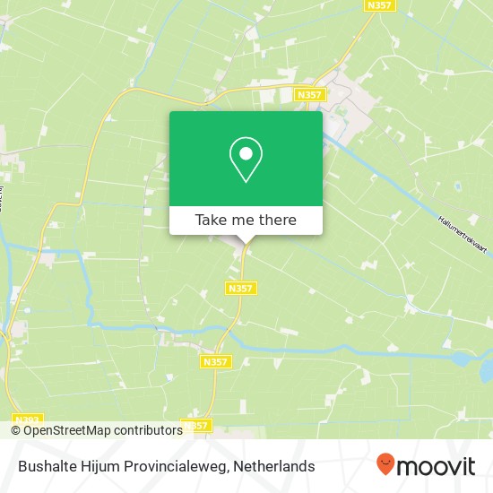 Bushalte Hijum Provincialeweg kaart