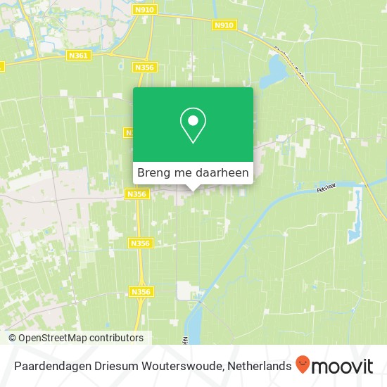 Paardendagen Driesum Wouterswoude kaart