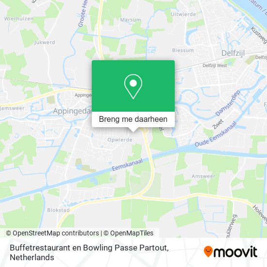 Buffetrestaurant en Bowling Passe Partout kaart
